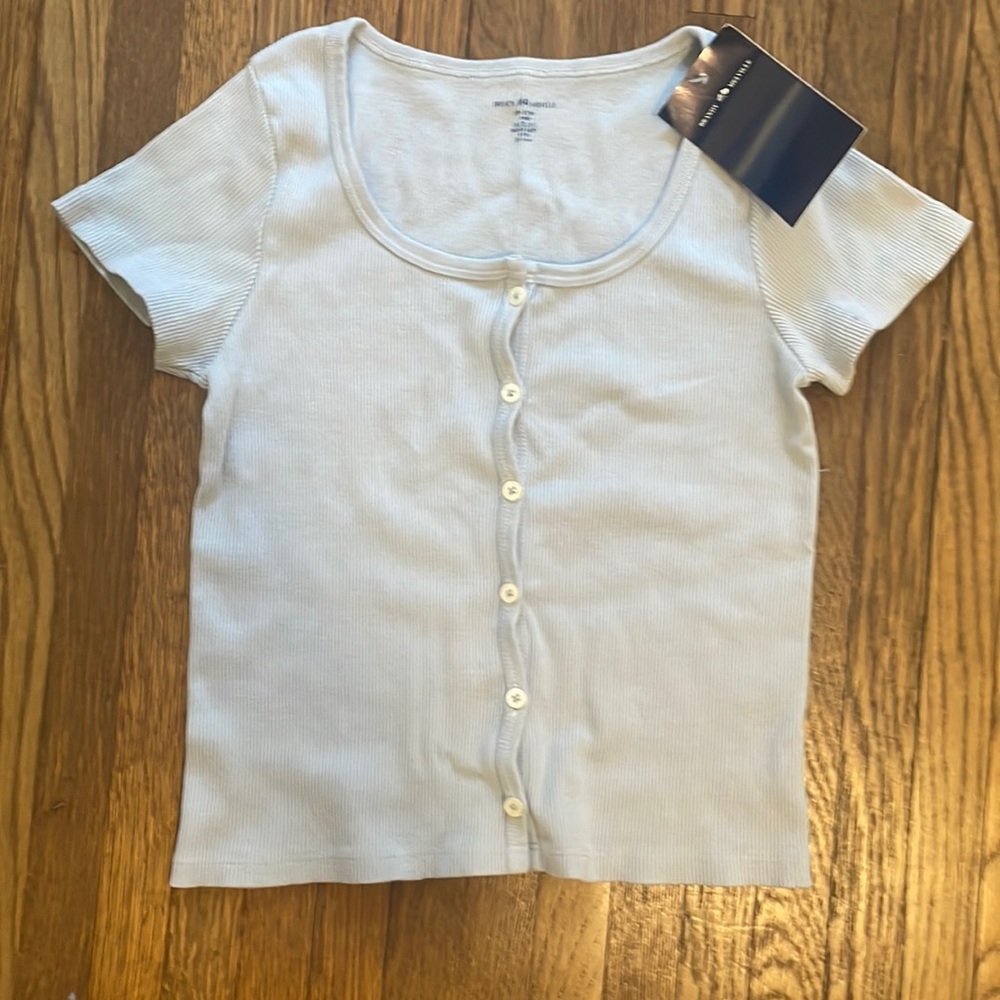 Brand new Light blue brandy Melville Button up top